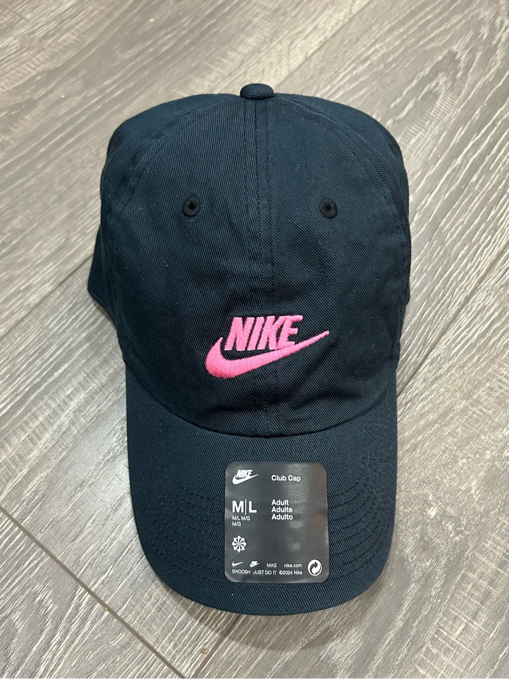 Nike Club Unstructured Futura Wash Cap Black & Pink